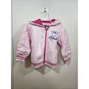 NWT Girls Jacket Disney Parks Minnie Mouse Ears Hoodie Size 4